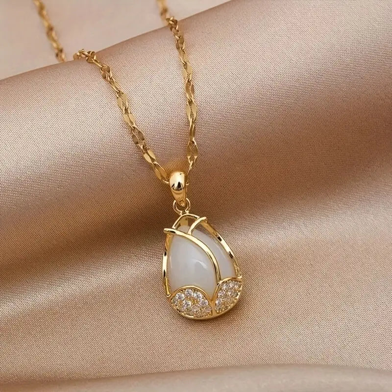 Elegant Tulip Pendant Necklace.