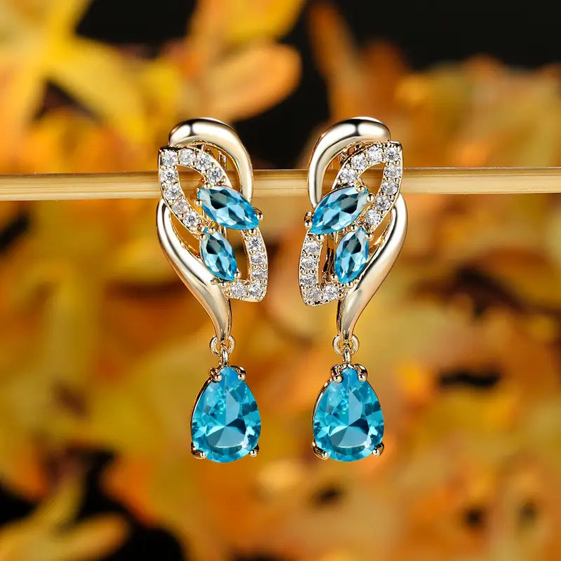 ANGOL Romantic Flower Dangle Earrings for Women.