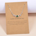 Elegant Copper Leaf & Branch Necklace with Cubic Zirconia for Women.