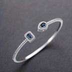Elegant Geometric Cuff Bracelet with Sparkling Cubic Zirconia - Chic Women's Fashion Jewelry for Everyday & Festivals