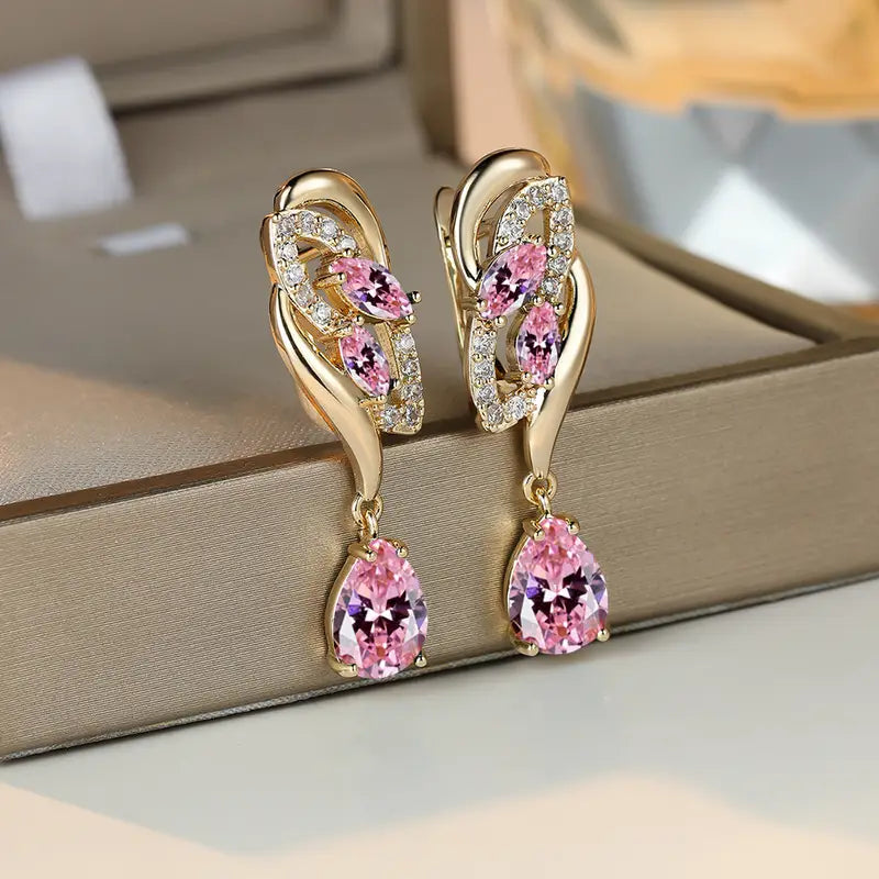 ANGOL Romantic Flower Dangle Earrings for Women.