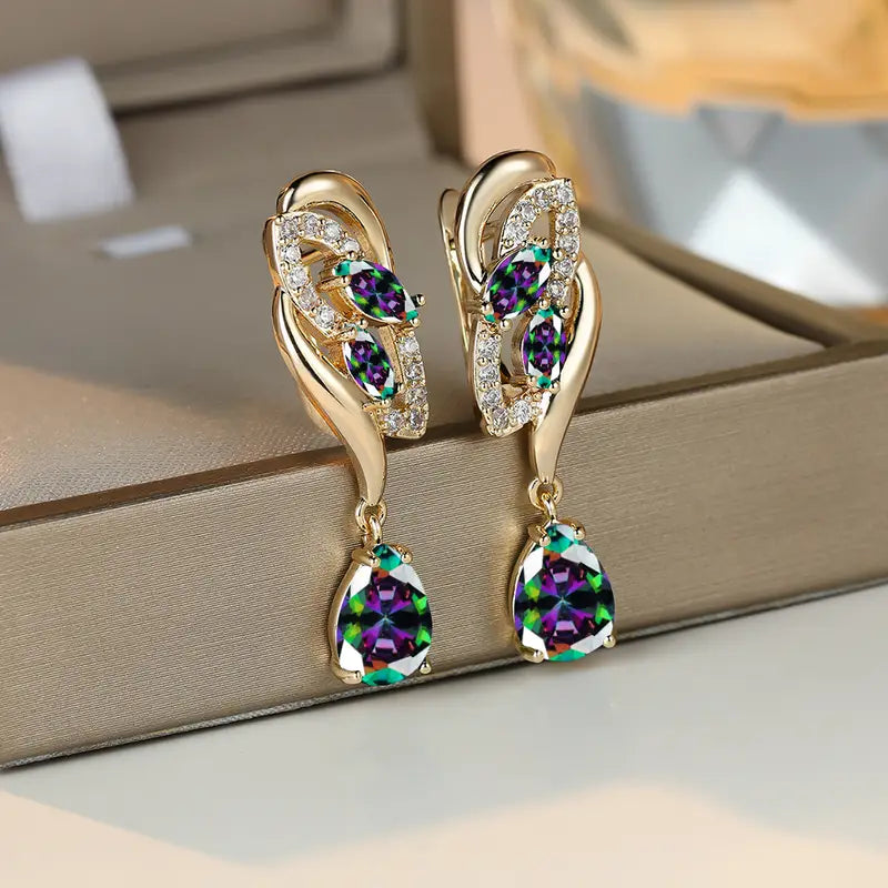 ANGOL Romantic Flower Dangle Earrings for Women.
