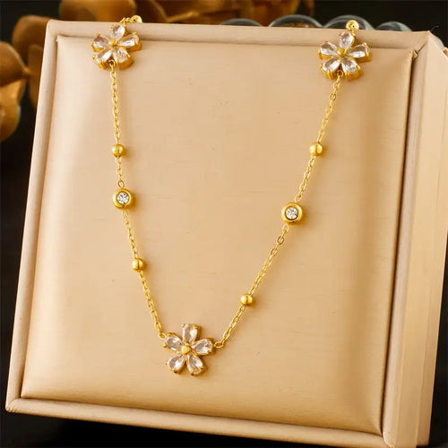 Necklaces Earrings Transparent Flower Pendants Party Jewelry Gifts