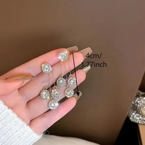 Exquisite Multi-Layered Synthetic Synthetic Zirconia Earrings