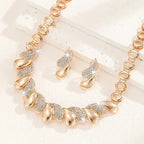 14K Golden Plated Zinc Alloy Jewelry Set for Women.