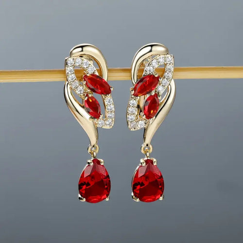 ANGOL Romantic Flower Dangle Earrings for Women