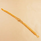 1pc Elegant 24K Golden Plated Copper Bracelet with Synthetic Zirconia for Women.