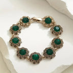 Elegant Vintage-Inspired Rhinestone Flower Bracelet - Perfect for Parties & Everyday Glam
