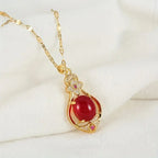 An elegant, European and American, floral, water droplet pendant.