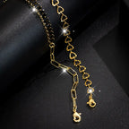 2pcs Spring/Summer Women's Fashion Heart Tennis Bracelet Jewelry Set, Vintage Gothic Style Halloween Bracelets.