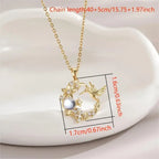 Elegant Synthetic Zirconia Bird And Floral Pendant Necklace.