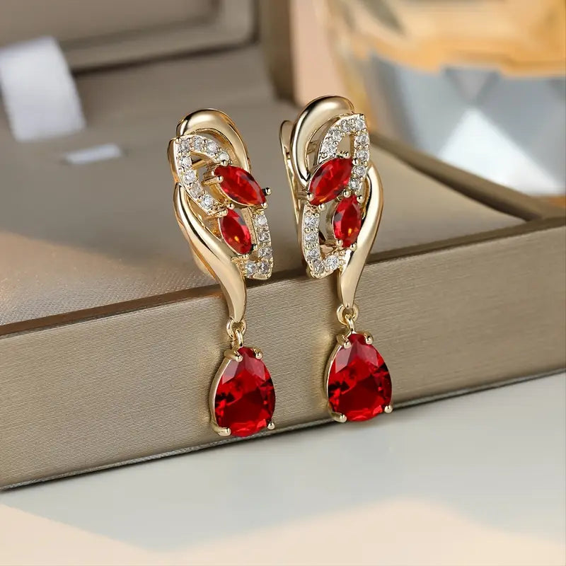 ANGOL Romantic Flower Dangle Earrings for Women.