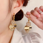 Elegant Boho-Chic Long Tassel Earrings with Sparkling Rhinestones.