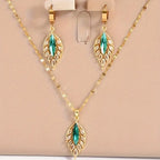 3pcs/set Luxury Stainless Steel Retro Leaves Necklace