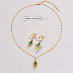 3pcs/set Luxury Stainless Steel Retro Leaves Necklace