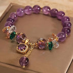 Elegant Retro Amethyst Bead Bracelet.