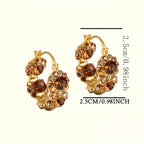 1 Pair of Personalized Hoop Earrings Inlaid with Zirconia Sparkling Design Suitable for Giving Jewelry Gifts to Girlfriends.