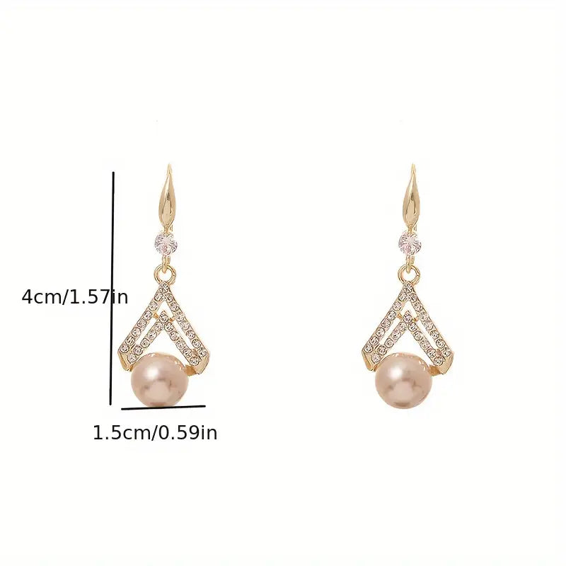 Elegant Celestial-Symbol Themed Drop Earrings with Synthetic January Birthstone Pearl.