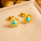 Elegant Temperament Women Jewelry Set with Stainless Steel Golden Chain Including Necklace, Earrings, Party Jewelry Gifts.