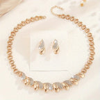14K Golden Plated Zinc Alloy Jewelry Set for Women.