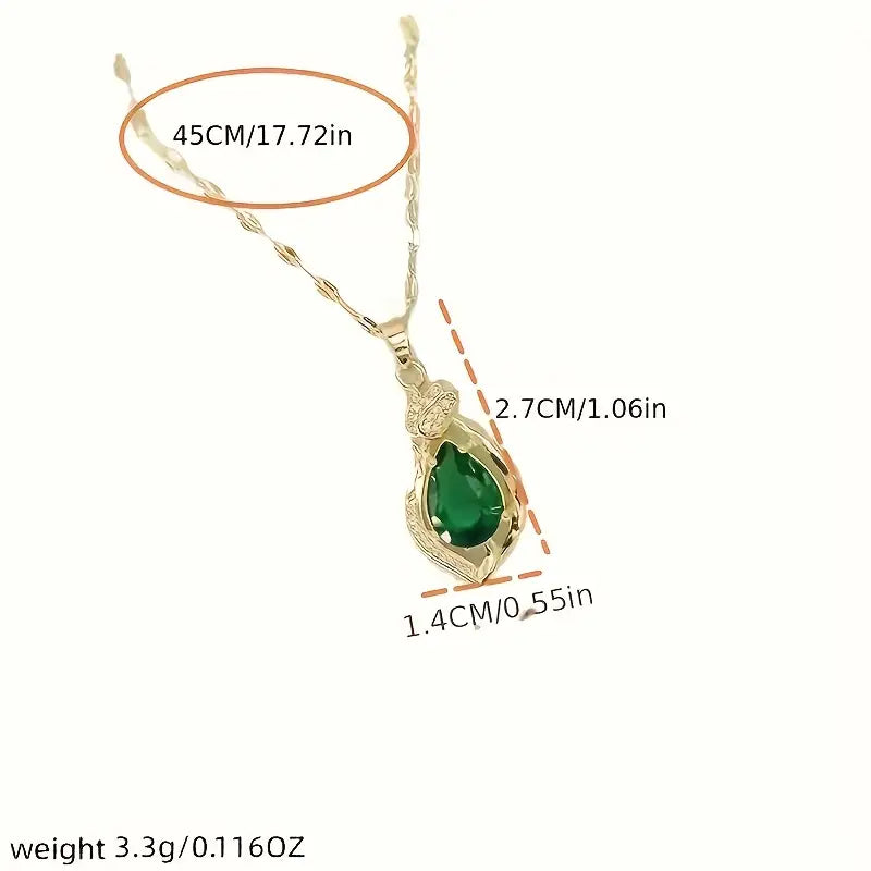 An elegant, European and American, floral, water droplet pendant.