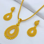 1 Necklace + 1 Pair of Earrings Simple Arabian Style Jewelry Set.