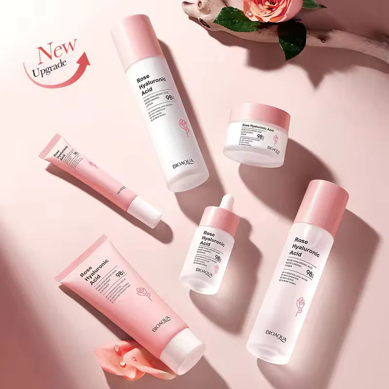 Bioaqua Rose Hyaluronic Acid Moisturizing 6 Pcs Skin Care Set