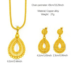 1 Necklace + 1 Pair of Earrings Simple Arabian Style Jewelry Set.