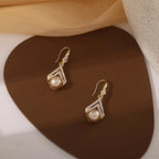 Elegant Celestial-Symbol Themed Drop Earrings with Synthetic January Birthstone Pearl.