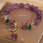 Elegant Retro Amethyst Bead Bracelet.