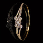 A Bracelet With Zirconia, A Fashionable, Simple, Retro, Shiny, Luxurious Women's Accessory.