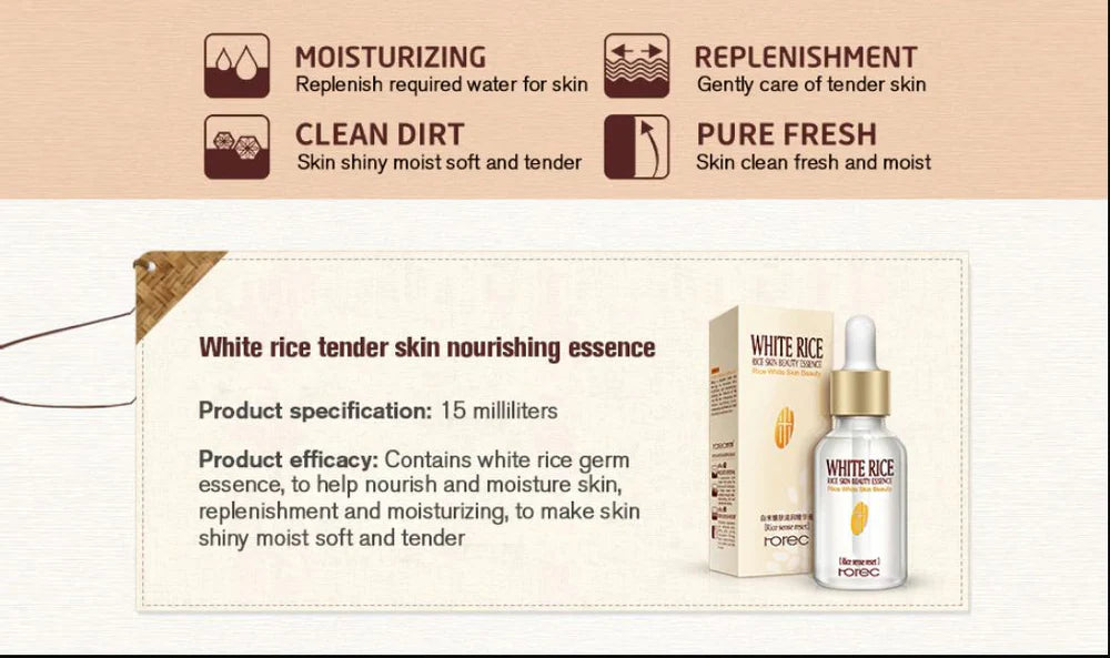 Rorec Moisturizing Anti Wrinkle Rice Face Serum for Open Pores 15ml