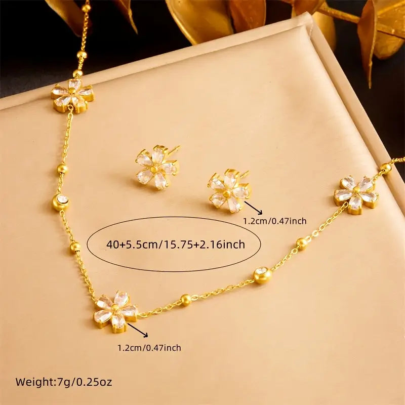 Necklaces Earrings Transparent Flower Pendants Party Jewelry Gifts.
