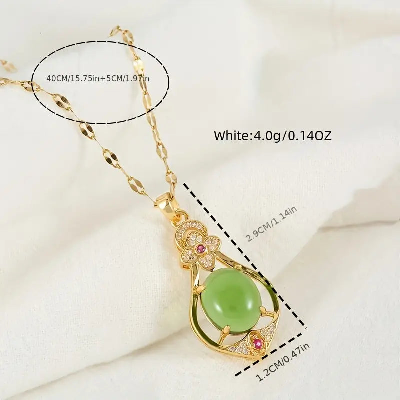 An elegant, European and American, floral, water droplet pendant.