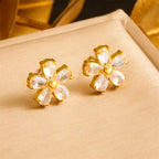Necklaces Earrings Transparent Flower Pendants Party Jewelry Gifts.