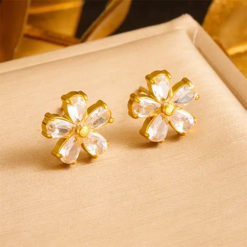 Necklaces Earrings Transparent Flower Pendants Party Jewelry Gifts.