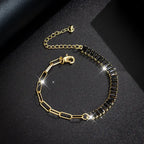 2pcs Spring/Summer Women's Fashion Heart Tennis Bracelet Jewelry Set, Vintage Gothic Style Halloween Bracelets.