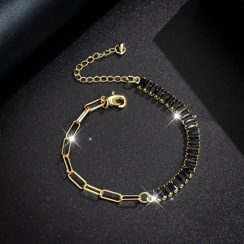 2pcs Spring/Summer Women's Fashion Heart Tennis Bracelet Jewelry Set, Vintage Gothic Style Halloween Bracelets.