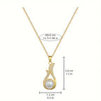 1 Set Fashion Fox Tail Flower Design Titanium Steel Necklace and Earrings.