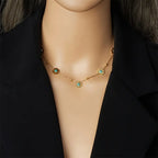 Elegant Temperament Women Jewelry Set with Stainless Steel Golden Chain Including Necklace, Earrings, Party Jewelry Gifts.