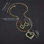 3pcs Women'S Heart Rhinestone Jewelry Set.