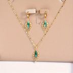 3pcs/set Luxury Stainless Steel Retro Leaves Necklace