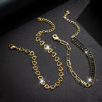 2pcs Spring/Summer Women's Fashion Heart Tennis Bracelet Jewelry Set, Vintage Gothic Style Halloween Bracelets.