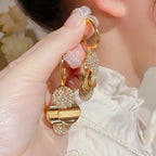 Elegant Boho-Chic Long Tassel Earrings with Sparkling Rhinestones.