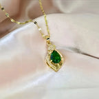 An elegant, European and American, floral, water droplet pendant.