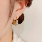 Elegant and luxurious 14K gold-plated earrings set with shiny Zirconia -.