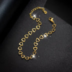 2pcs Spring/Summer Women's Fashion Heart Tennis Bracelet Jewelry Set, Vintage Gothic Style Halloween Bracelets.