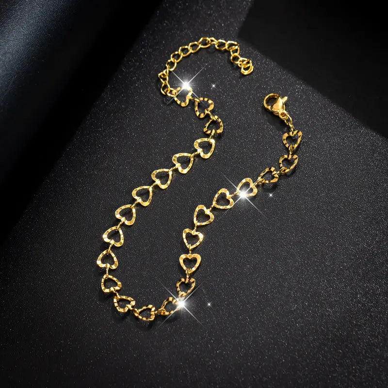 2pcs Spring/Summer Women's Fashion Heart Tennis Bracelet Jewelry Set, Vintage Gothic Style Halloween Bracelets.