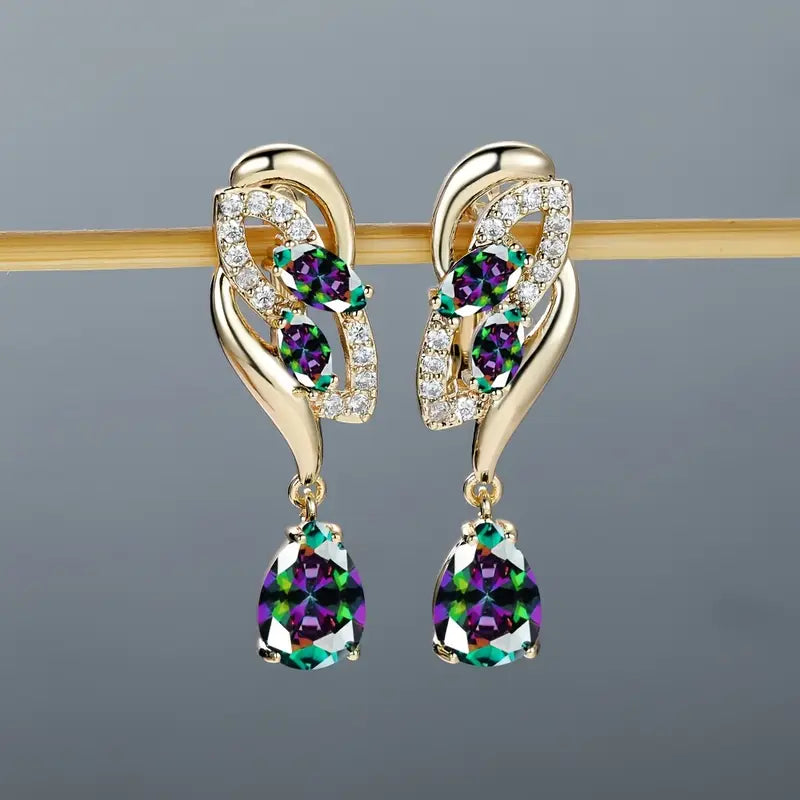 ANGOL Romantic Flower Dangle Earrings for Women.