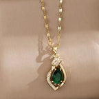 An elegant, European and American, floral, water droplet pendant.